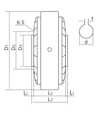 ZD-KXB空心轴系列磁粉制动器机械图纸
