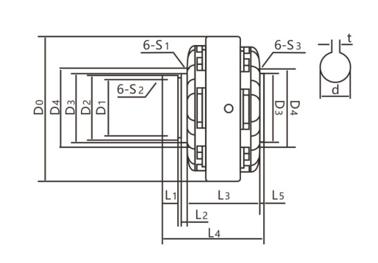 ZD-KXB/B空心轴系列孔式离合器机械图纸