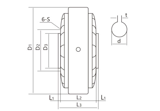 ZD-KX空心轴系列磁粉制动器机械图纸