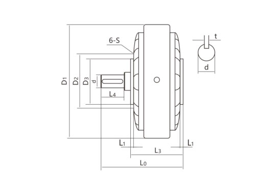 ZD-DZ单轴系列磁粉制动器机械图纸