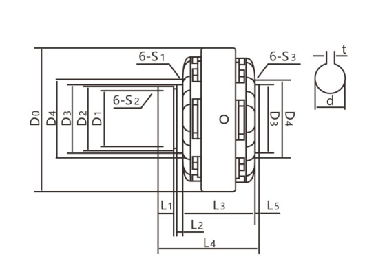 ZD-KX/B空心轴系列孔式离合器机械图纸